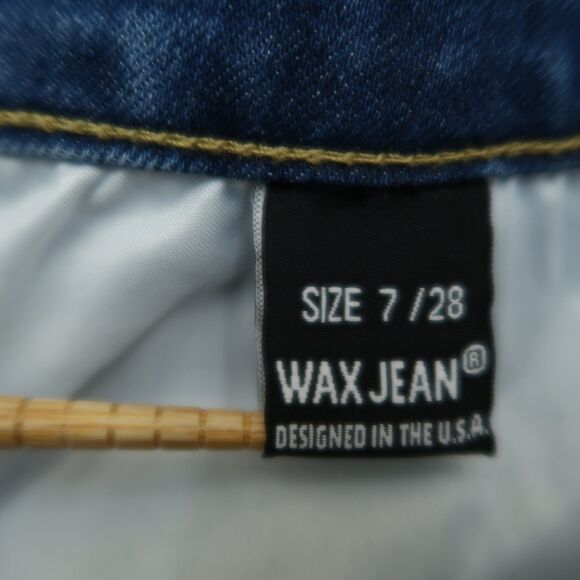Wax Jeans Junior's Size 7/28 Blue High-Rise Skinny Denim 27" Inseam Distressed - Picture 10 of 16